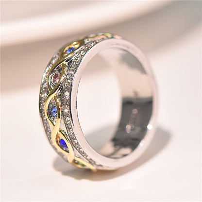 Full Diamond Two-Tone Ring