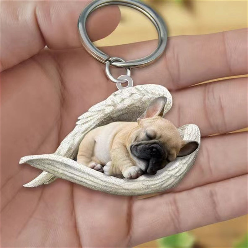 Sleeping Angel Pet Keychain