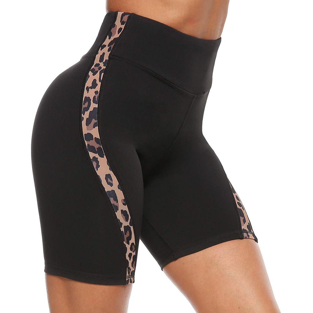 Leopard Stitching Yoga Pants Leggings Shorts