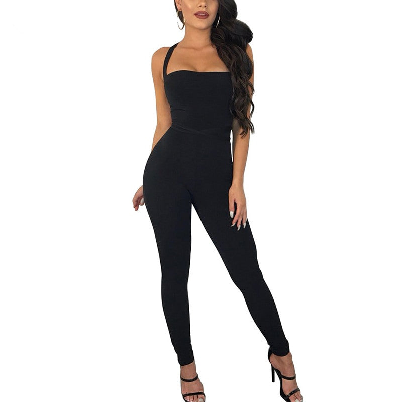 Jumpsuit sexy halter milk silk jumpsuit tights women