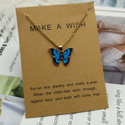 Simple Clavicle Chain Alloy Butterfly Necklace