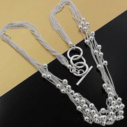 Bead Necklace Jewelry Electroplating Silver