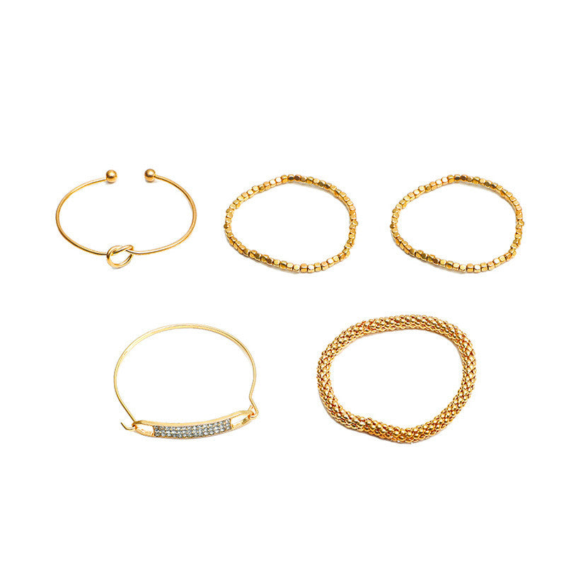 5-piece Set Of  Vintage Chain Bracelets