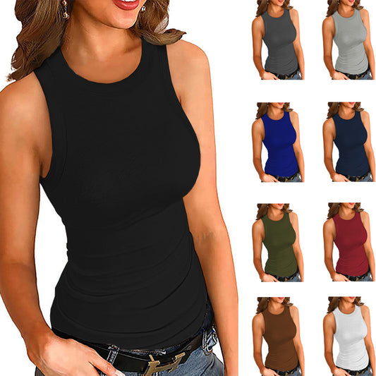 Summer Round Neck Vest Inner Match I-shaped Top