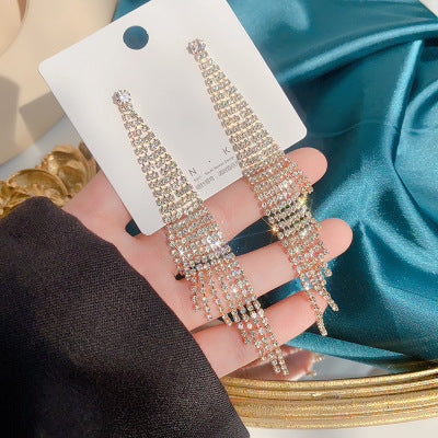 Diamond tassel earrings