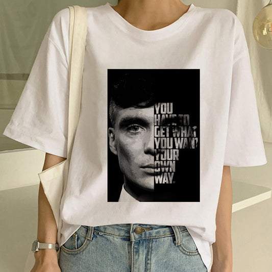 Peaky Blinder Peripheral Printed T-shirt Male And Female Couple Short Sleeve T-shirt