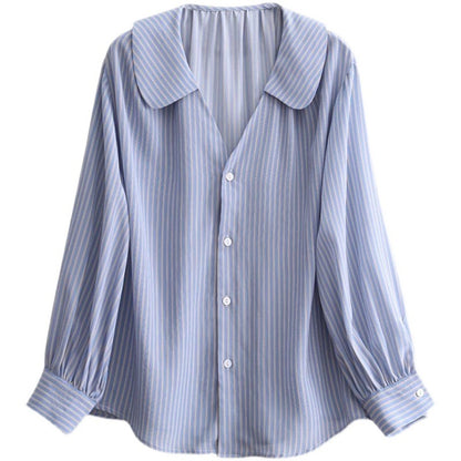 Blue Striped Shirt Small Number Sleeve