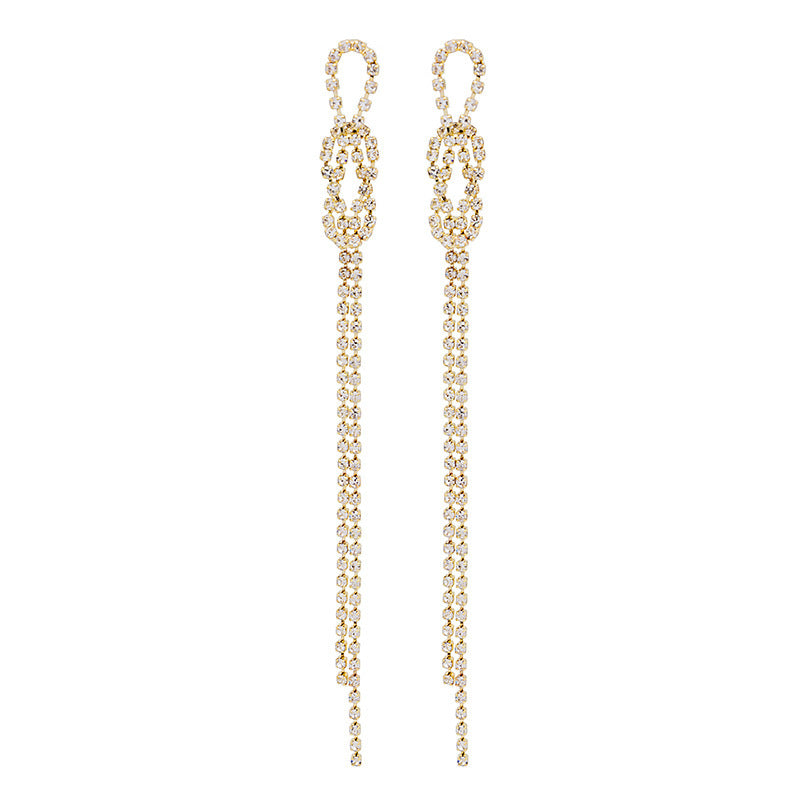 925 Silver Needle Knotted Long Tassel Earrings