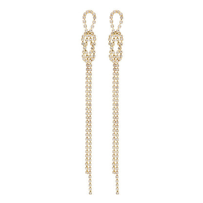 925 Silver Needle Knotted Long Tassel Earrings