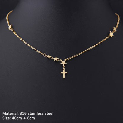 Cross Bead Clavicle Chain