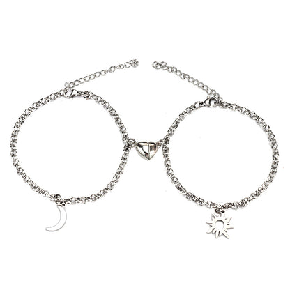 Stainless Steel Sun And Moon Bracelet