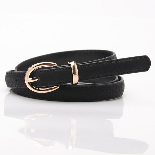 New Ladies Pigskin Decorative Casual Thin Belt