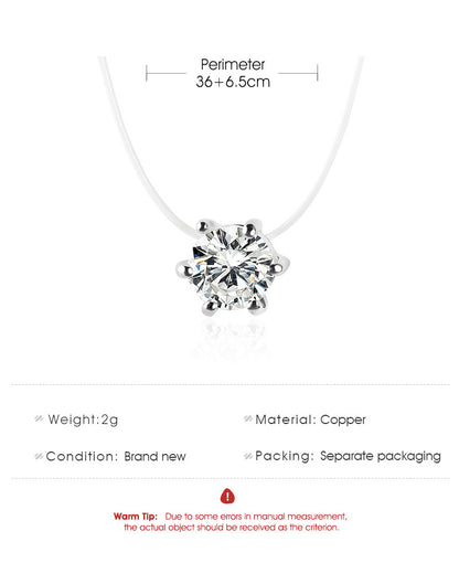 Diamond Zircon Pendant Necklace