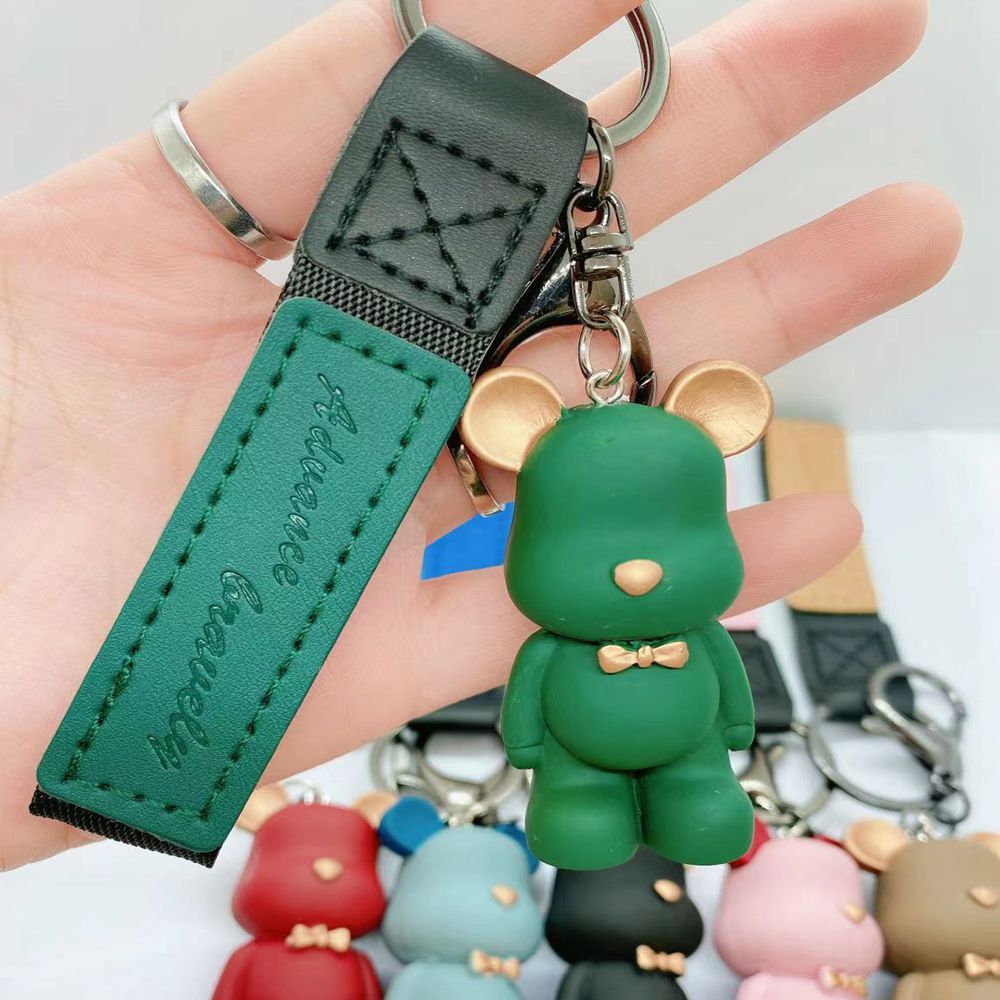 Resin Bow Tie Bear Doll Keychain