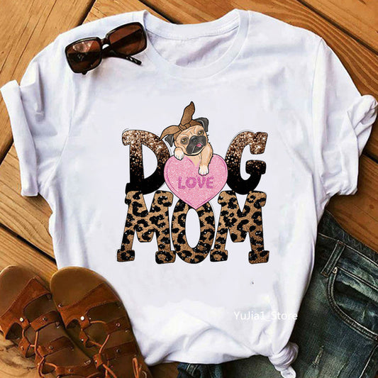 Pet Dog MOM Mother's Day Short Sleeve