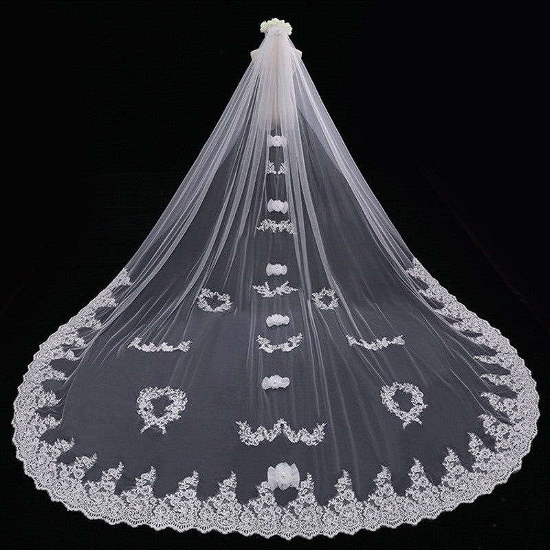 Bride Wedding Long Veil Photo Props Veil Tail