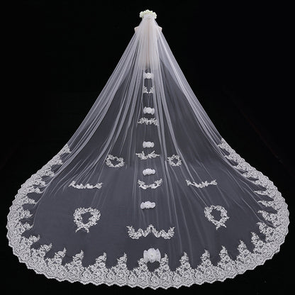 Bride Wedding Long Veil Photo Props Veil Tail