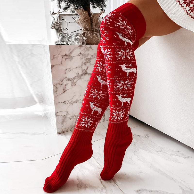 Jacquard Over The Knee Pile Stockings Floor Long Socks