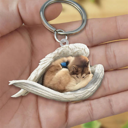 Sleeping Angel Pet Keychain