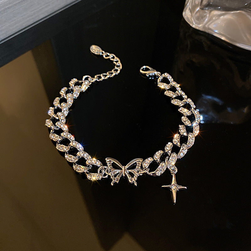 Hollow Butterfly Shining Rhinestone Bracelet