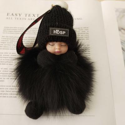 Fur Pendant Sleeping Baby Backpack Pendant