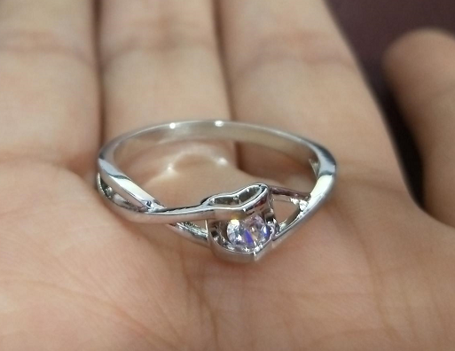 S925 sterling silver female simulation diamond ring