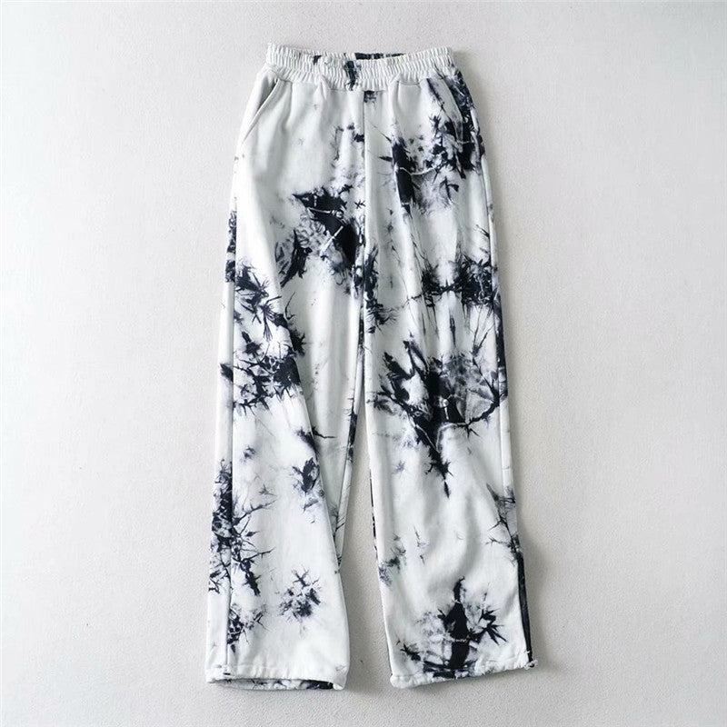 Tie Dye Wide Leg Pants Nine-quarter Pants