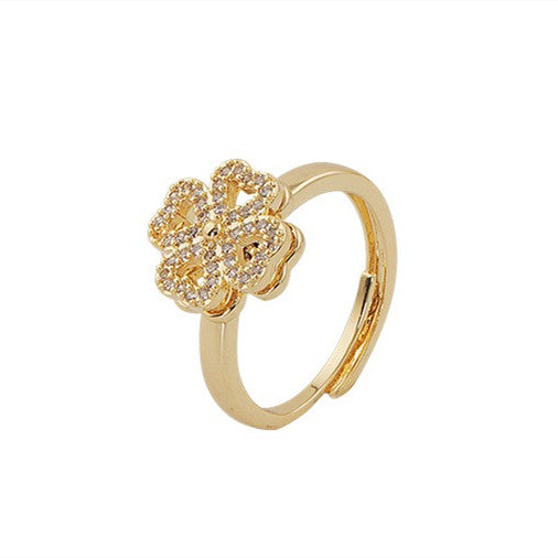 Four-leaf Clover Rotating Ring Women