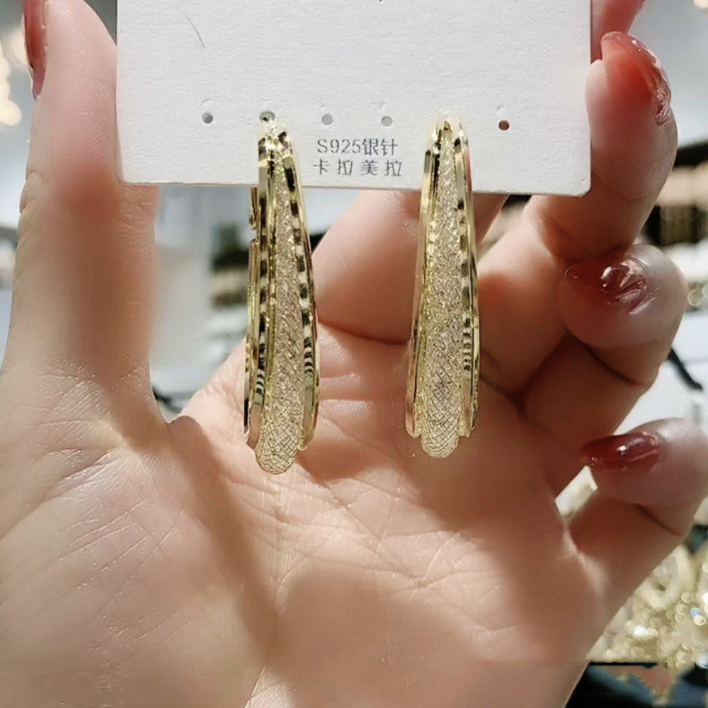 S925 Silver Needle Exaggerated Design Earrings