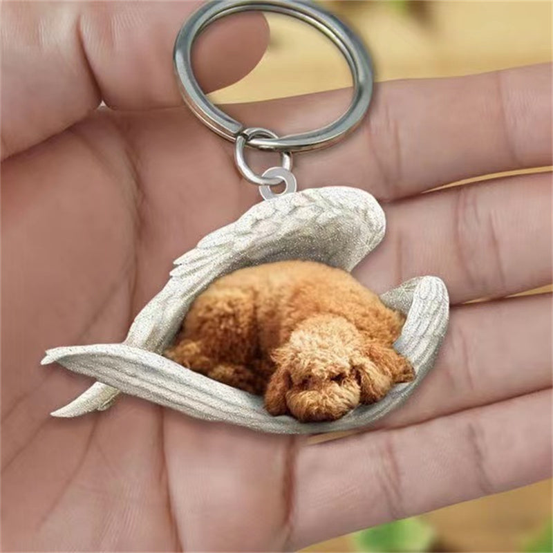 Sleeping Angel Pet Keychain