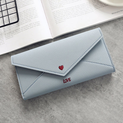 Long Heart-shaped Letter Line 2 Fold Multifunctional Wallet