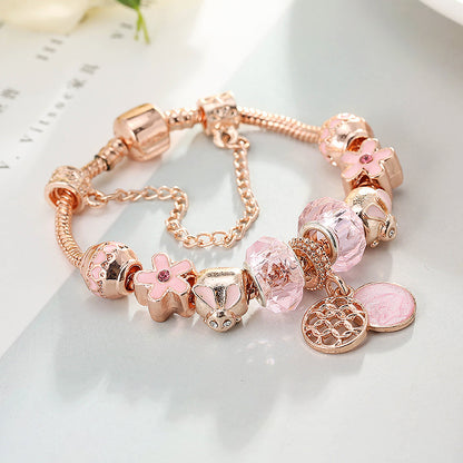 Love Geometric Rose Gold Bracelet