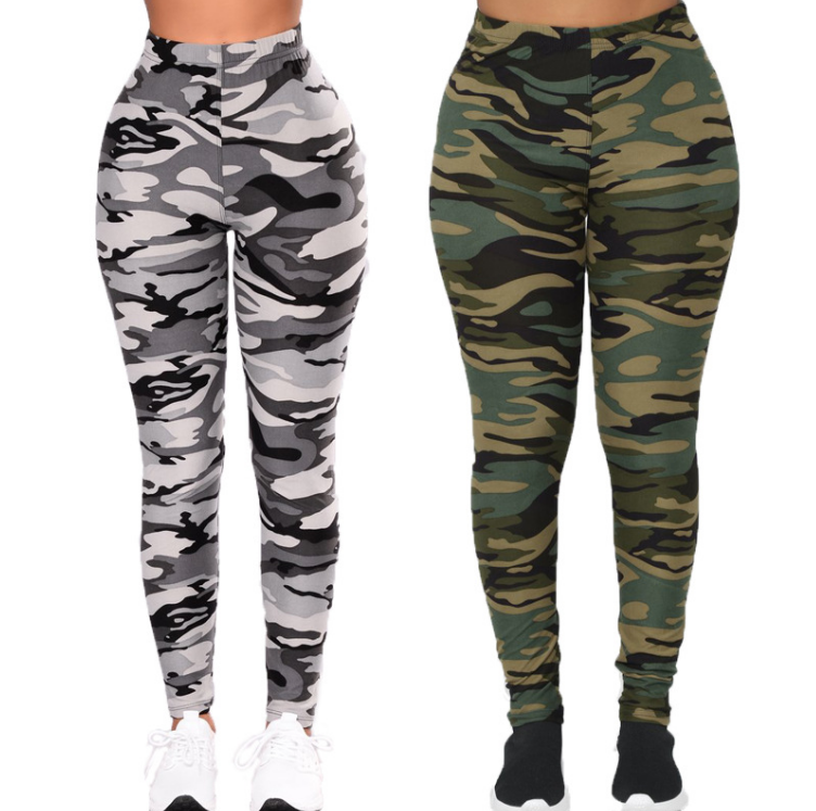 Camouflage Printed Grey Legging Pants