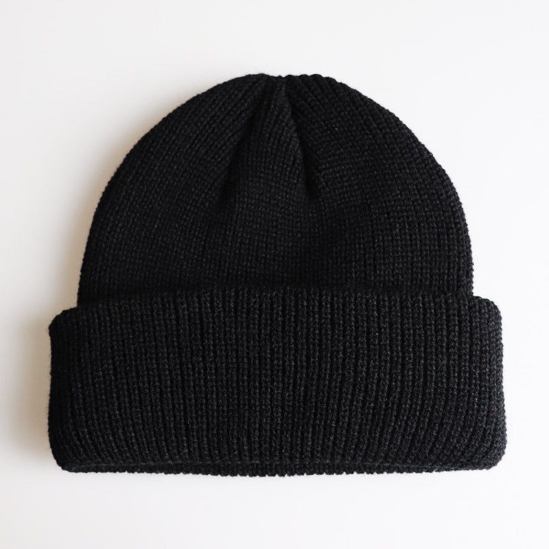 Knitted Woolen Cap Men And Women Melon Leather Cap