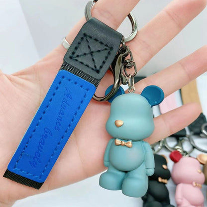 Resin Bow Tie Bear Doll Keychain