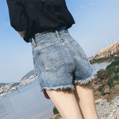 Summer Loose High Waist Denim Shorts