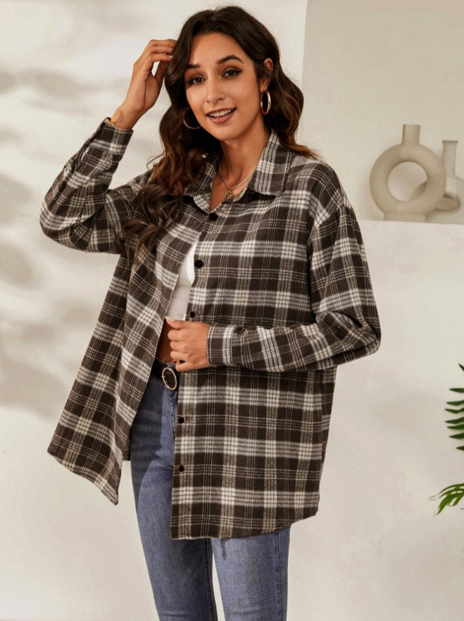 Casual Jacket Long Sleeve Plaid Shirt