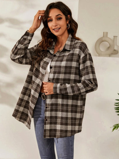 Casual Jacket Long Sleeve Plaid Shirt