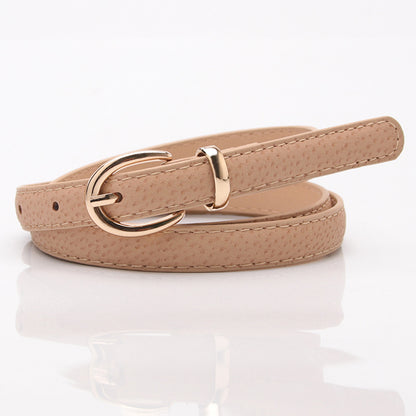 New Ladies Pigskin Decorative Casual Thin Belt