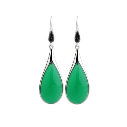 Retro Temperament Chrysoprase Ear Hook