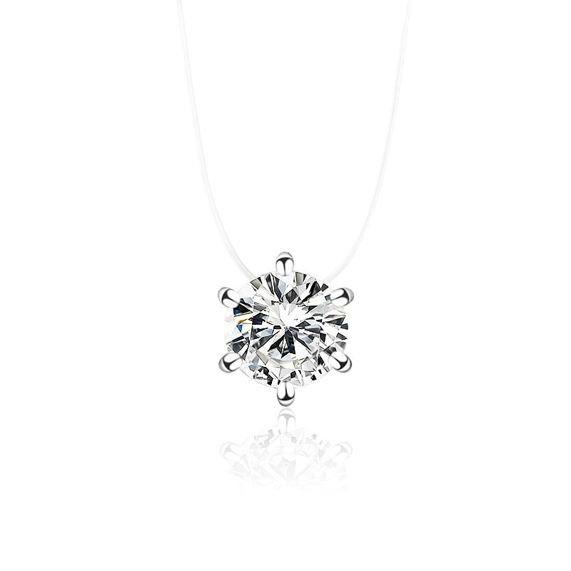 Diamond Zircon Pendant Necklace