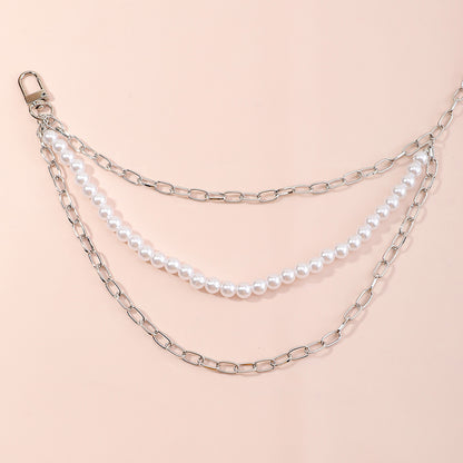 Fashion All-match Personality Simple Pearl Yoga Waist Chain