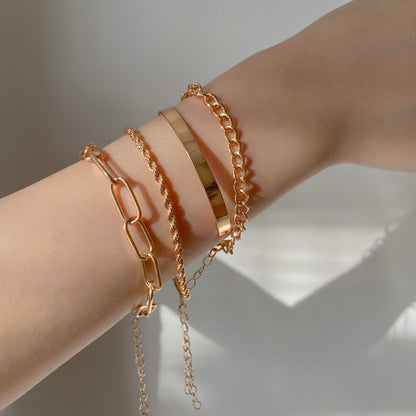 Four-Piece Alloy Bracelet