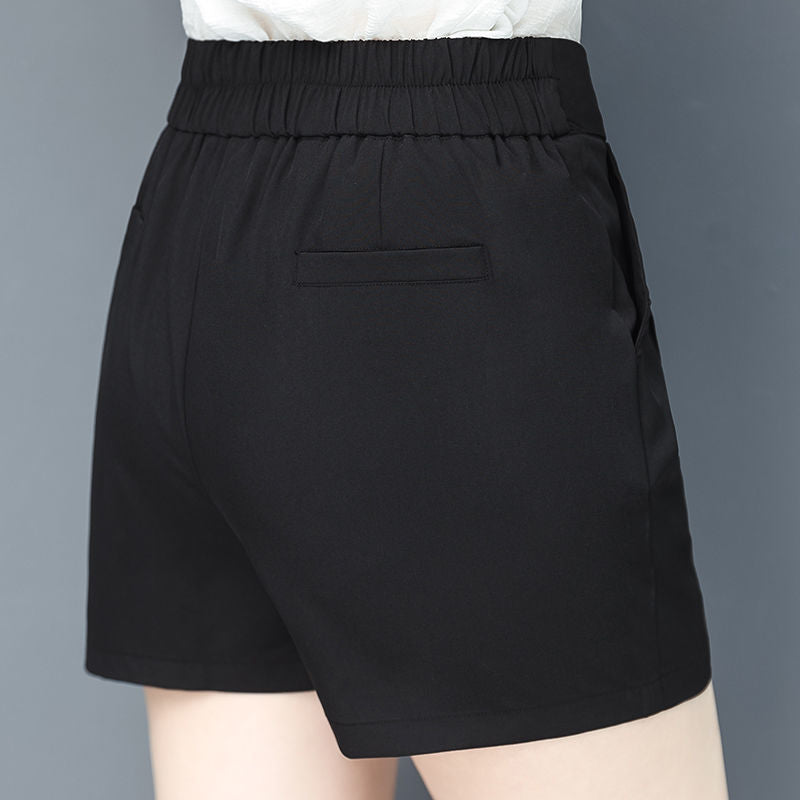 High Waist Suit Shorts Ladies Slim White