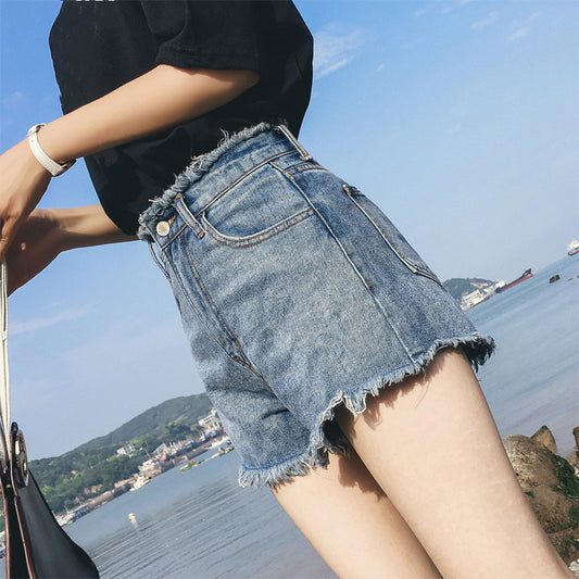 Summer Loose High Waist Denim Shorts