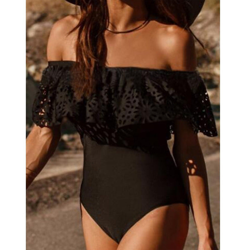 Mesh Ruffled One-piece Swimsuit