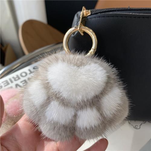 Cat's Claw Fur Ornaments Real Plush Bag Car Key