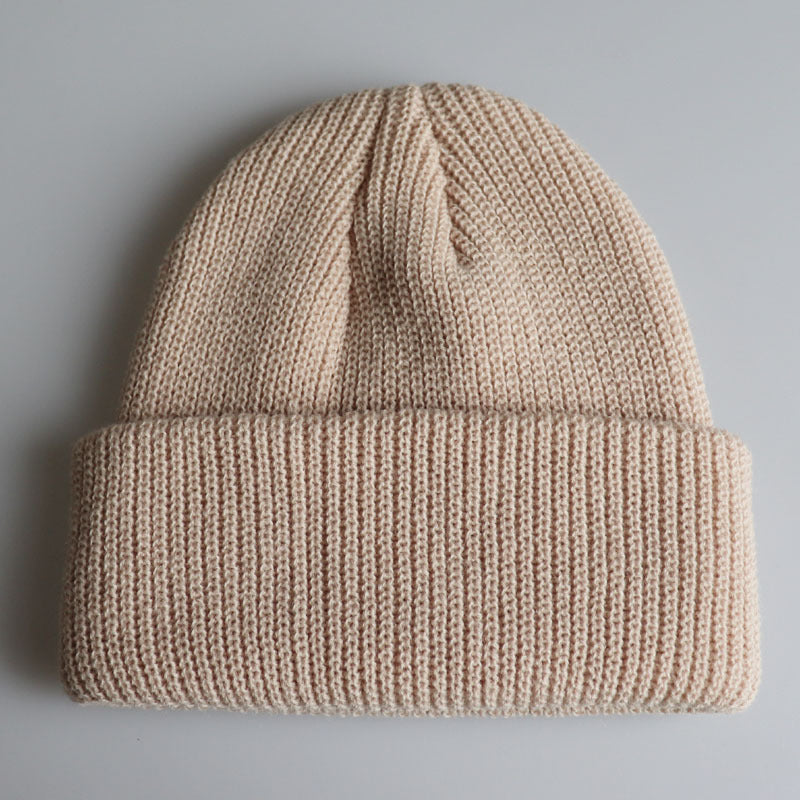 Knitted Woolen Cap Men And Women Melon Leather Cap