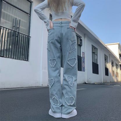 Street Loose Mopping Straight Jeans Denim Trousers