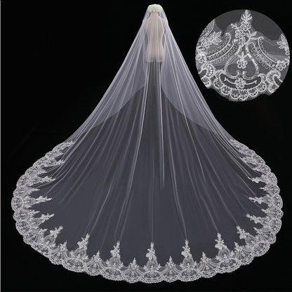 Bride Wedding Long Veil Photo Props Veil Tail